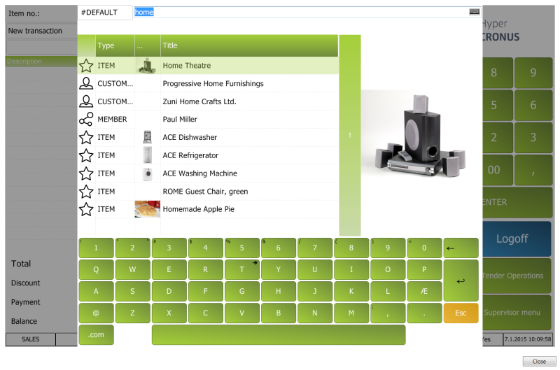 Searching on the POS